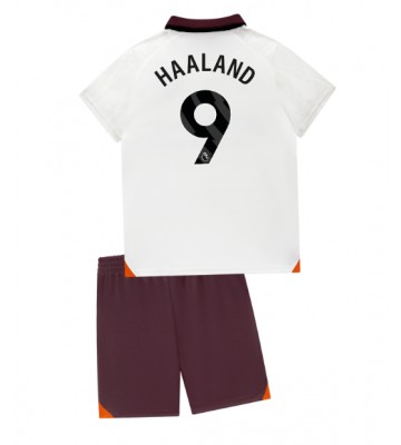 Manchester City Erling Haaland #9 Udebanesæt Børn 2023-24 Kort ærmer (+ korte bukser)